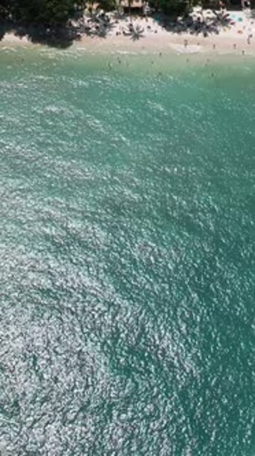 Sandy Beach with Turquoise Water and Palm Trees Ko Samui Thailand