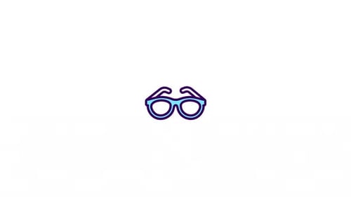 Modern Animated Glasses Icon Reveal