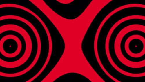 Rotes Auge mit schwarzem Musterhintergrund Vj Loop