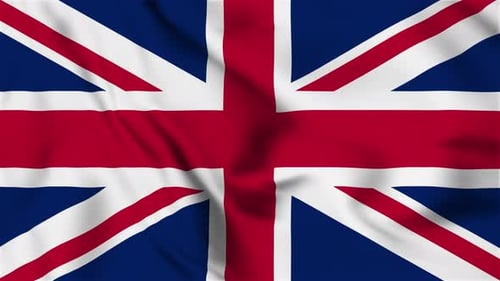 Realistic Waving Union Jack Flag Background