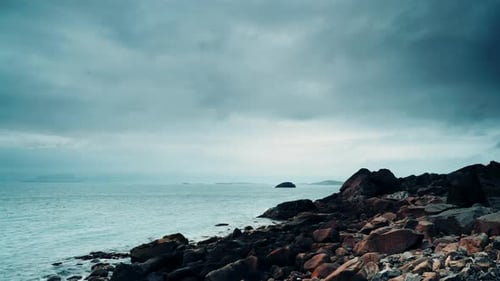 Paysage marin des îles Lofoten en Norvège. Timelapse