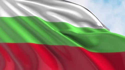 Bulgarian Flag Waving in Realistic Loop