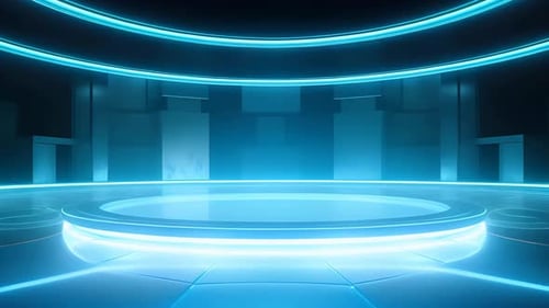 Futuristic Neon Glow Virtual Studio Stage Loop
