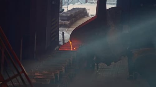 Beautiful Rays of Light in Factory Stock Footage Bright Sunlight Penetrates Dusty Factory Shimmering