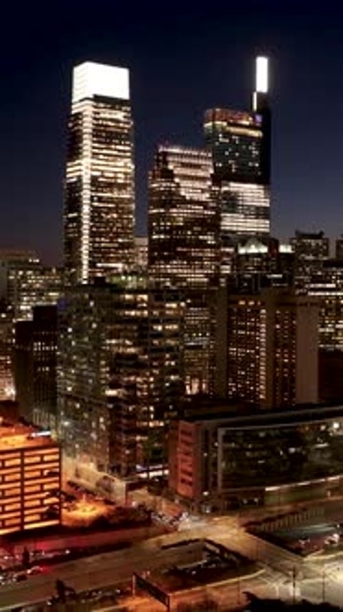 Night in Downtown Philadelphia At Philadelphia In Pennsylvania United States.