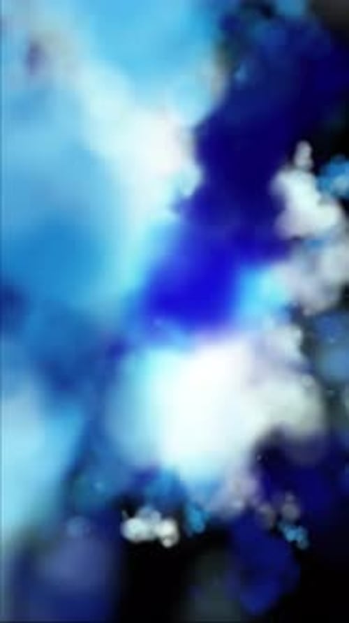 Abstract Blue Fluid Smoke Motion Background in Vertical Orientation