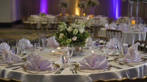 Elegant Wedding Table Setting for a Reception