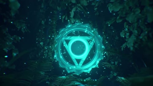 Glowing Mystical Chakra Symbol in Enchanted Forest Loop