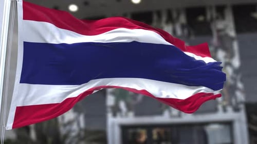 Realistic Flag of Thailand Waving Animation