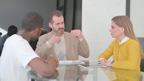 Diverse Business Team Collaborates in Modern Office