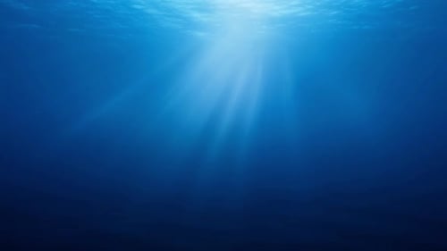 Cinematic Deep Sea Underwater Background With Sunbeams