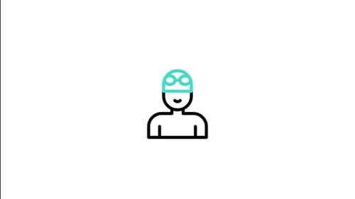 Animated Swimmer Icon Reveal