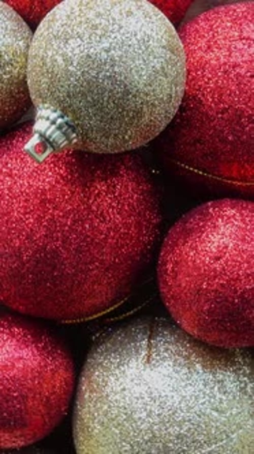 Sparkly Red and Gold Christmas Ornaments Decorations