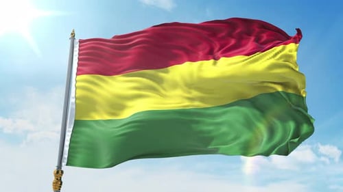 Bolivia National Flag Waving in Realistic 3D Render