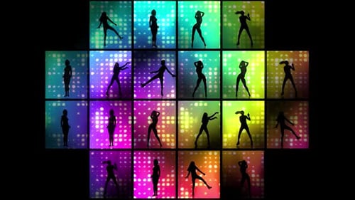 Dynamic Silhouettes Dancing Against a Bright Geometric Light Wall