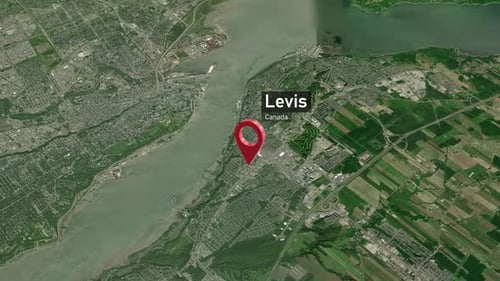 Levis City Zoom (Canada) from Space to Earth