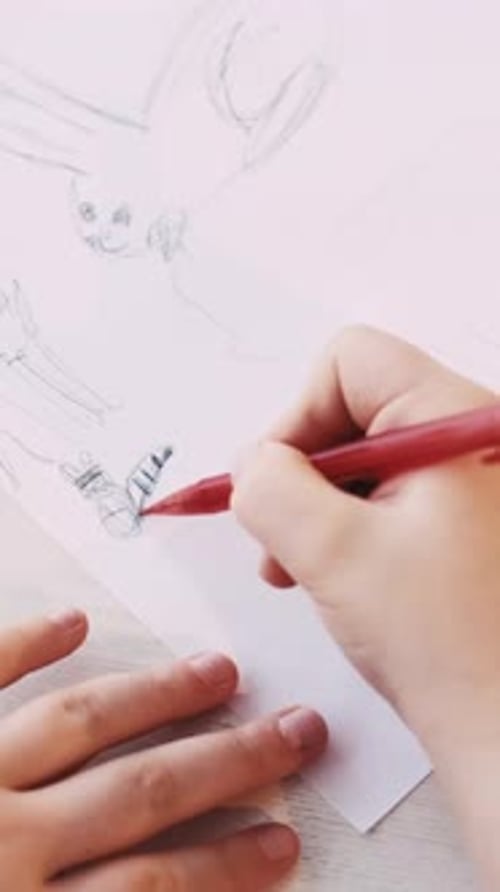 Vertical Cute Picture Kids Painting Art Hobby