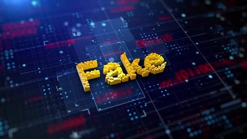 Verpixeltes Wort, gefälscht