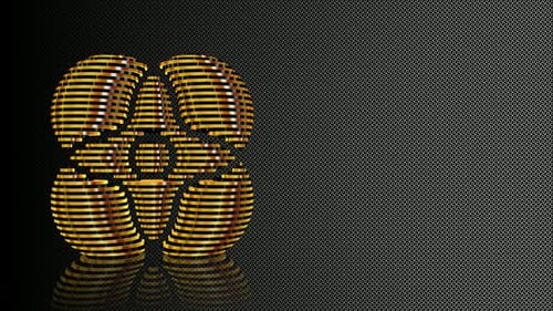 Abstract Golden Geometric Object Seamless Looping Animation