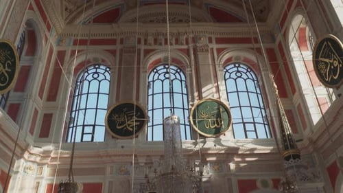 Awesome interior of Ortakoy Mosque in Istanbul, Turkey