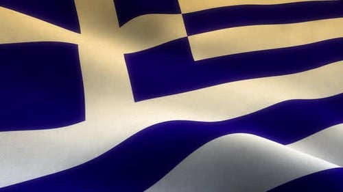 Realistic Waving Greek Flag Loop Animation
