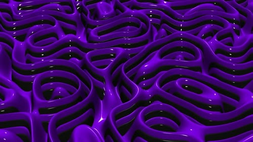 Glossy Purple Abstract Flowing Lines Loop Background