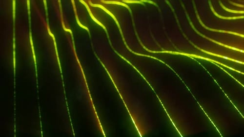 Green energy glowing magic stripes waves lines high technology digital with light energy