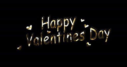 Golden Happy Valentine's Day Title Animation