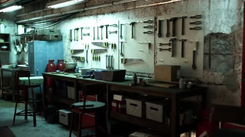 Assorted Tools Fill Old Garage Workshop