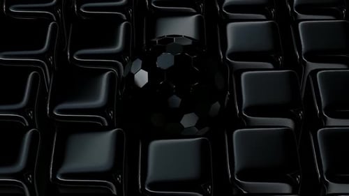 Glossy Black Geometric Cubes and Hexagonal Sphere Loop Background