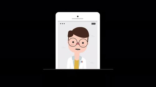 Online Doctor Service In Mobile Application On Alpha Channel 4K