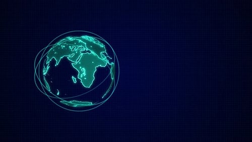 Blauer abstrakter beweglicher Erdplaneten-Netzwerk-Hintergrund Loop V2