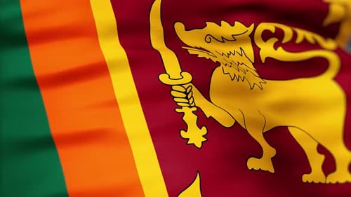 Waving Sri Lanka National Flag Looping Animation