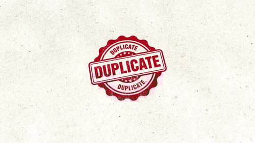 Duplicate Circle Golden Red Rubber Stamp Seal