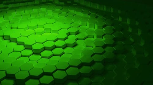 Grüne Sechseckwelle im Dunkeln