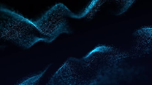 Abstract Flowing Digital Particle Wave Background