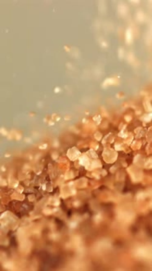 Cane Sugar Falls Into a Heap Filmed on a Highspeed Camera at 1000 Fps