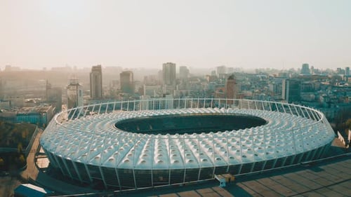 UKRAINE KYIV 12 April 2020 National Sports Complex Olympiyskiy