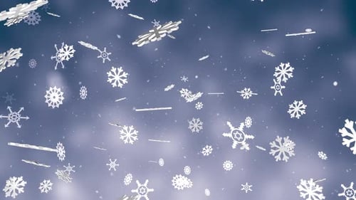 Floçons de neige à particules 3D V9