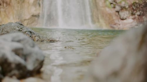 Pure Fresh Water Stream In Mountains Clean Water River Flowing