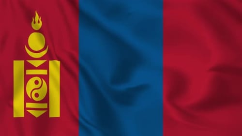 Realistic Waving Flag of Mongolia Seamless Loop