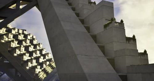 Modern Architecture Showcasing Geometric Design in Urban Setting During Daytime