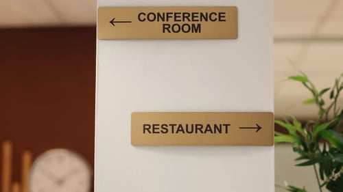 Close Up of Amenities Directions Plaques