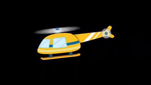 Yellow Helicopter Alpha Channel