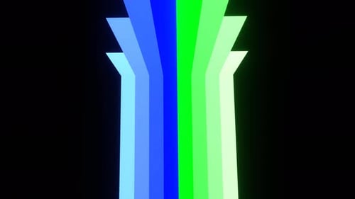 Green And Blue Colored Stripes Background Vj Loop In 4K