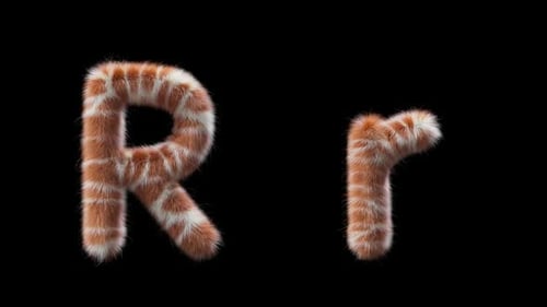 3D animation of a uppercase and lowercase Giraffe woolen letter R