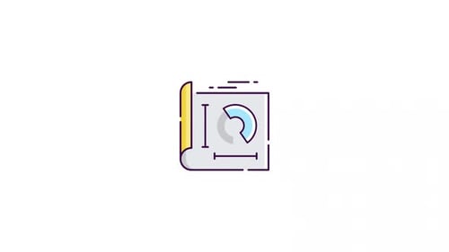 Animated Blueprint Icon for Design and Development