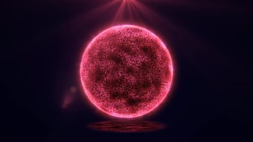 Abstract Red Particle Energy Sphere Loop
