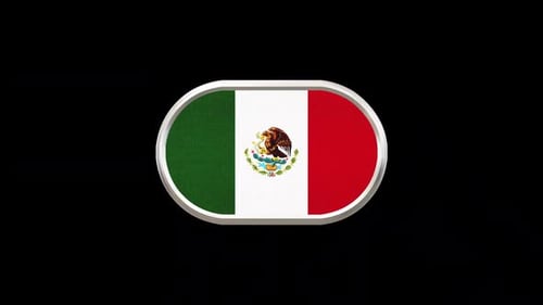 3D Rotating Mexican Flag Oval Icon Animation