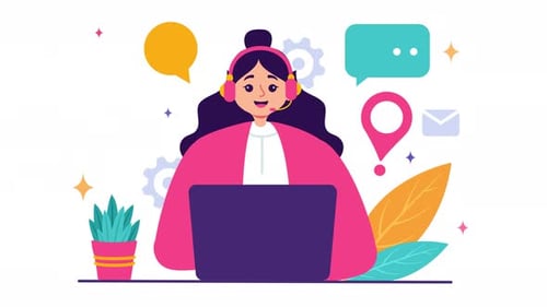 technical support woman helping someone over the phone, call center woman